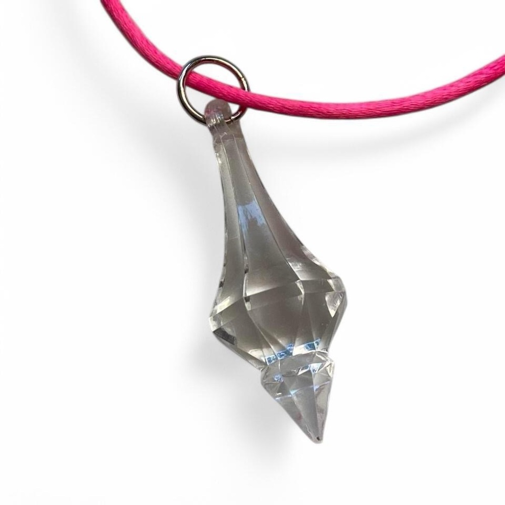 Kids Crystal Pendant Necklace on Rainbow Cord